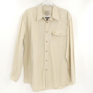 Beretta Men's Large Tan Shooting Hunting‎ Long Sleeve Casual Button Down Shirt